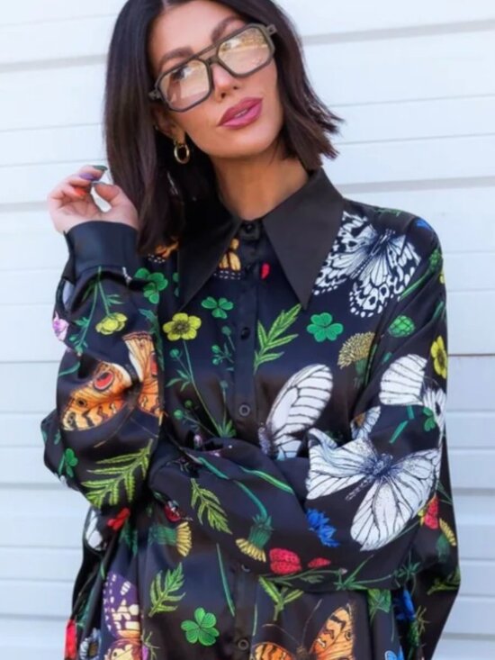 Dressed in LALA Tops - Dressed in Lala Folklore Florals satin playsuit top only Small